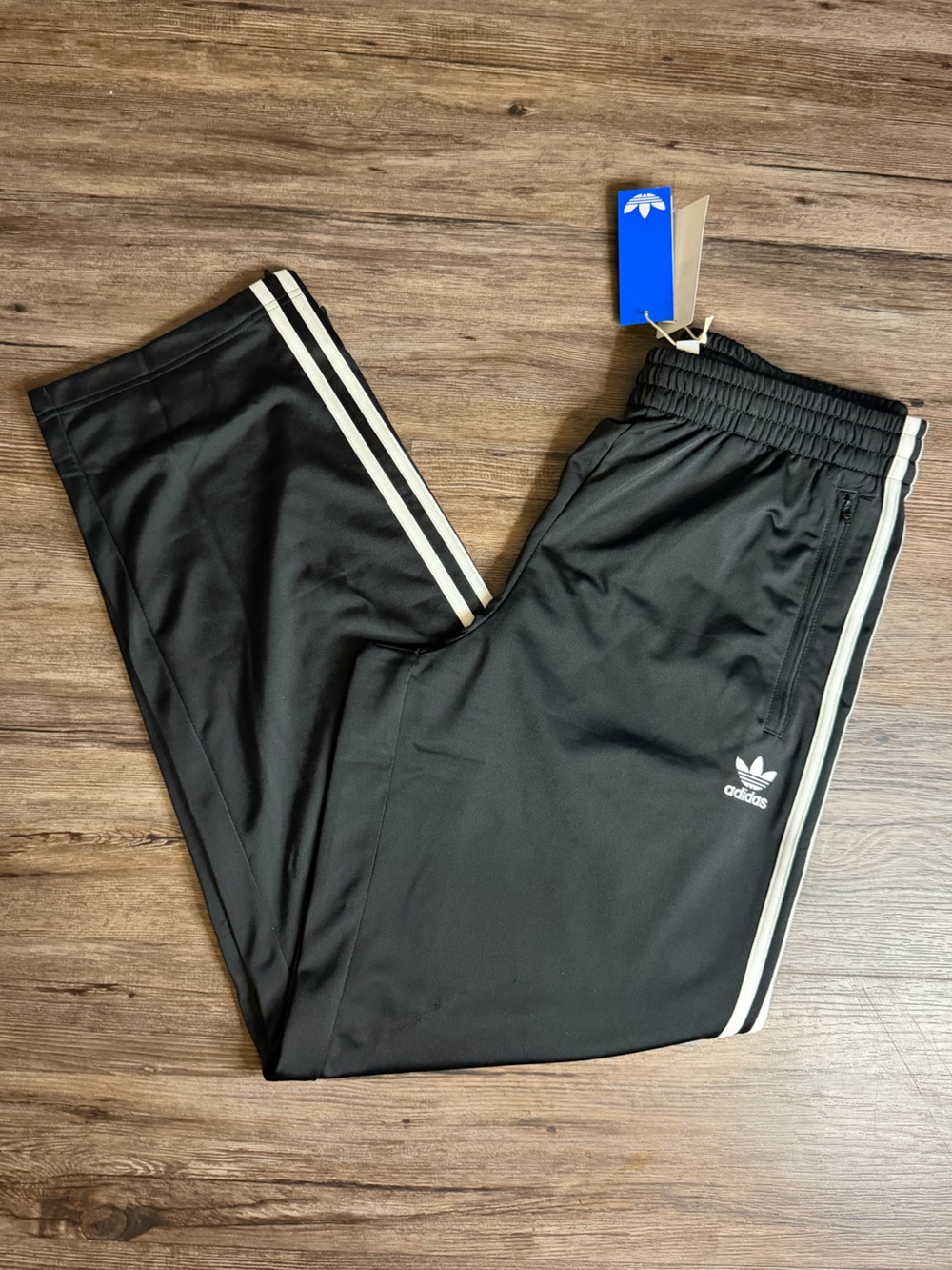 Adidas Originals Firebird TP Track Pants Black/White 3-Stripes $70 NWT Mens Sz M